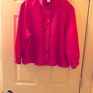Chico’s hot pink button down blouse, size medium